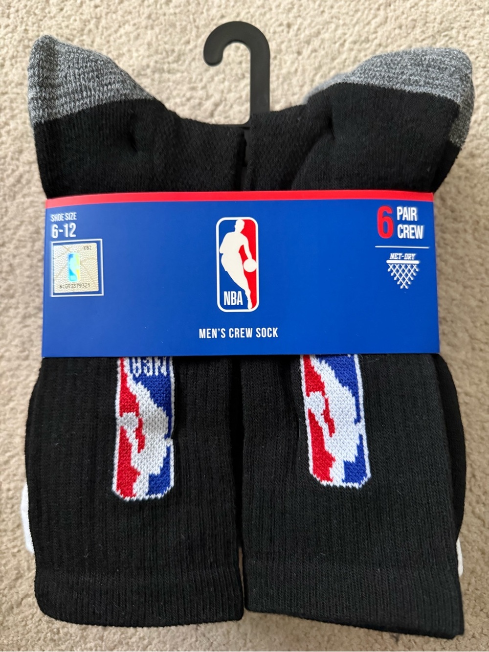 NWT! NBA Men's Crew Socks 6 Pack Size 6-12